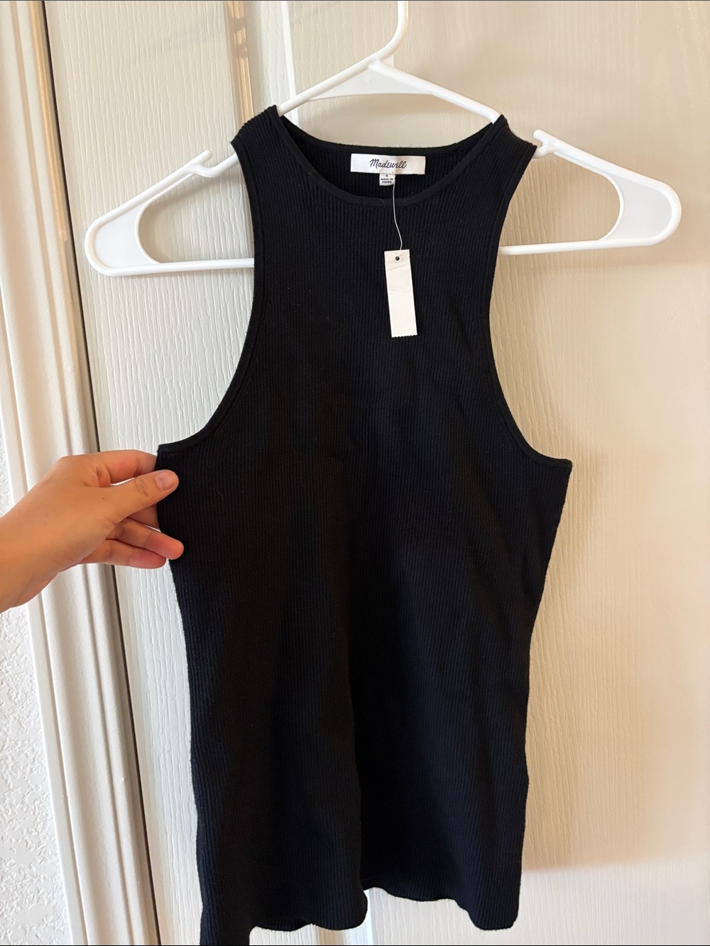 Madewell Black Ribbed Racerback Tank Top